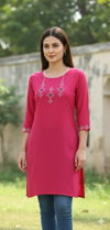 Jp Vol 1 Rayon Embroidery Work Short Kurti Wholesale Online
